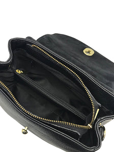 Dome Leather Handbag Black