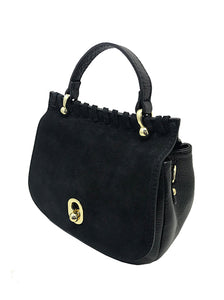 Dome Leather Handbag Black